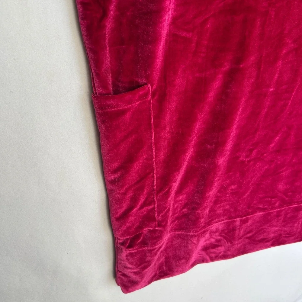 Agnes Dora Limitless Velvet Jumper Berry Oversized Reversible Dress Womens L NWT